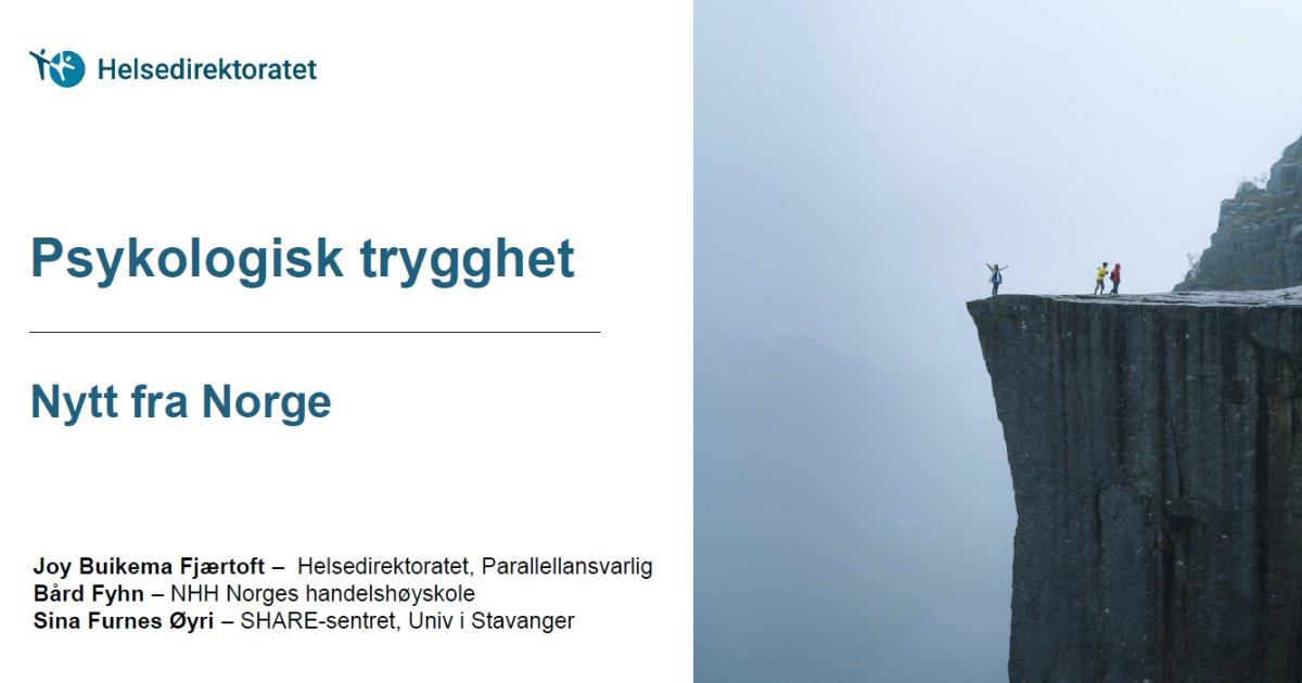 Siste Nytt Om Psykologisk Trygghet - Itryggehender